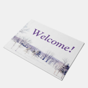 Snowy Winter Landscape Doormat