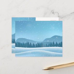 Snowy Winter Landscape Postcard