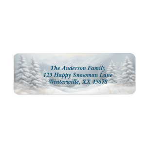 Snowy Winter Landscape Return Adress Label