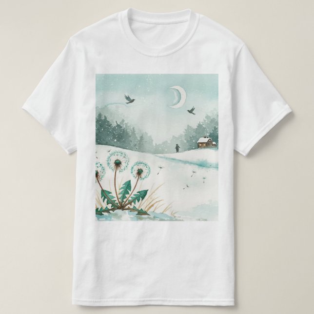 Snowy winter landscape T-Shirt (Design Front)