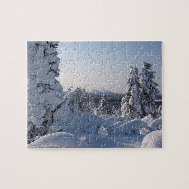 Snowy Winter Landscape with Fir Trees Jigsaw Puzzle (Horizontal)
