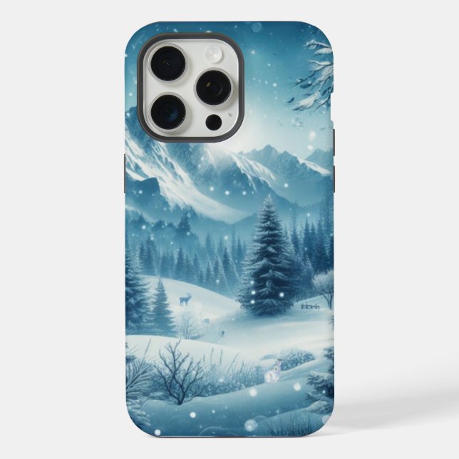 Snowy Winter Mountain iPhone Case (Back)