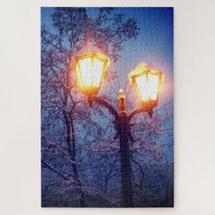 Snowy Winter Night Jigsaw Puzzle