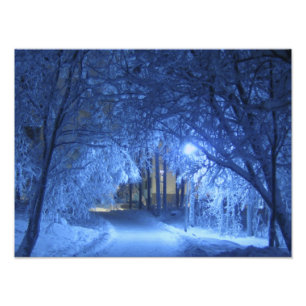 Snowy Winter Night Photo Print