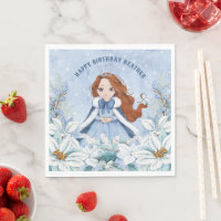 Snowy Winter Red Haired Princess Birthday