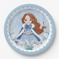 Snowy Winter Red Headed Princess Birthday
