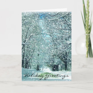 Snowy Winter Road Christmas Card