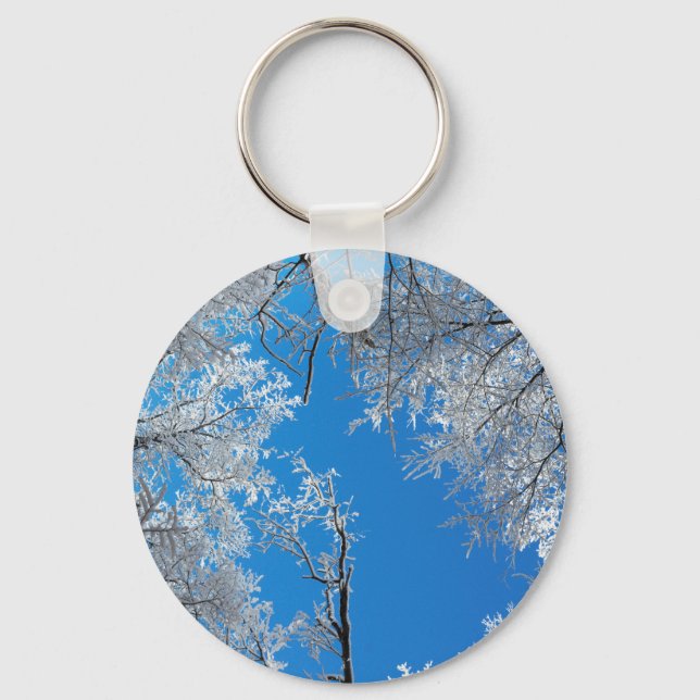 Snowy Winter Scene Key Ring (Front)
