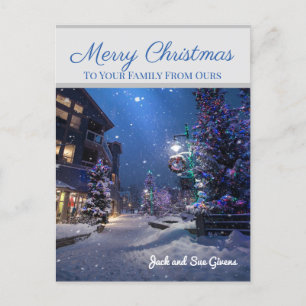 Snowy Winter Scene Merry Christmas Postcard