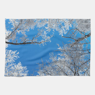 Snowy Winter Scene Tea Towel