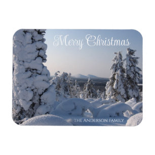Snowy Winter Scenery Merry Christmas Magnet