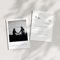 Snowy Winter Ski Newlywed Couple Black and White 