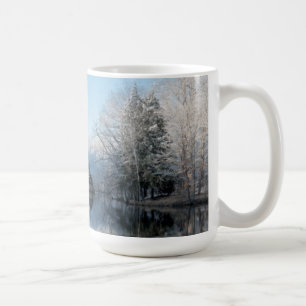 Snowy Winter Tree Lake Reflections Coffee Mug