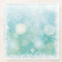 Snowy Winter Window Create Your Own Glass Coaster