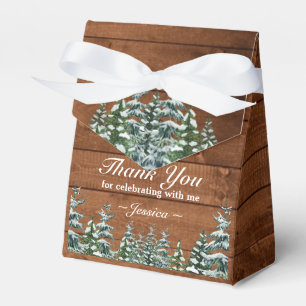 Snowy Wood & Forest Country Pine Birthday Tiara Favour Box