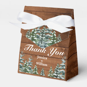 Snowy Wood & Forest Country Thank You Wedding Favour Box