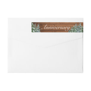 Snowy Wood & Forest Country Wedding Anniversary Wrap Around Label
