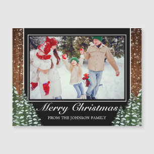 Snowy Wood & Forest Photo Merry Christmas Greeting