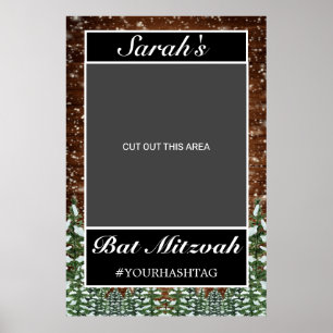 Snowy Wood & Forest Rural Bat Mitzvah Photo Prop Poster