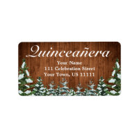 Snowy Wood & Forest Rural Pine Quinceañera Address