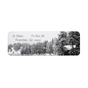 Snowy Woods Black & White Return Address Labels