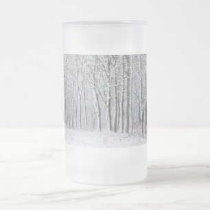 Snowy Woods Frosted Glass Beer Mug