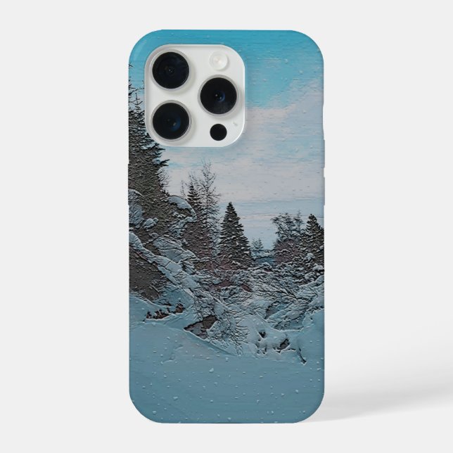 Snowy Woods Iphone 15 Case (Back)