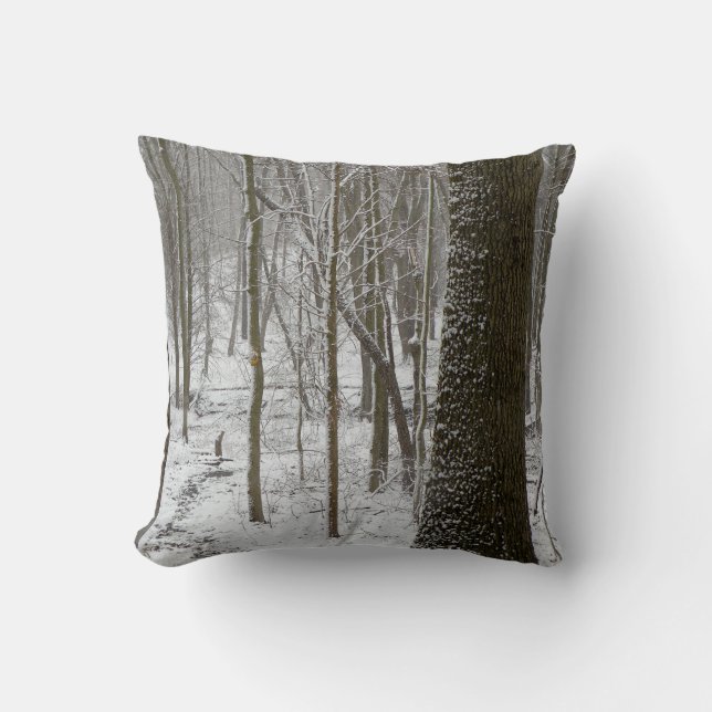 Snowy Woods Scene Cushion (Front)