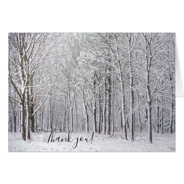 Snowy Woods Thank you Notecard (Front Horizontal)
