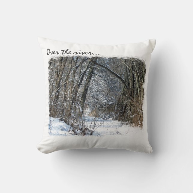 Snowy Woods Throw Pillow (Front)