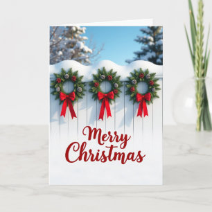 Snowy Wreath Holiday Card