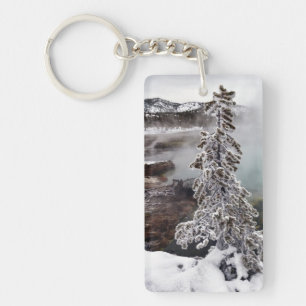 Snowy Yellowstone Key Ring