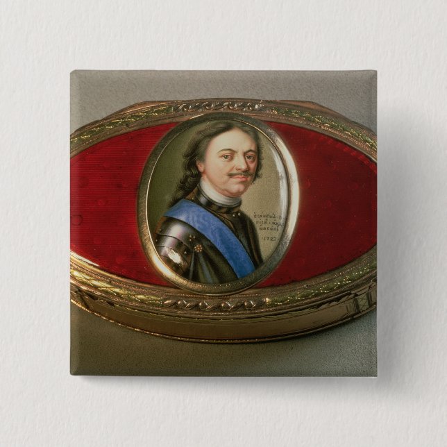 Snuff box with portrait miniature of Peter 15 Cm Square Badge (Front)