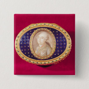 Snuffbox with a portrait miniature of Louis 15 Cm Square Badge