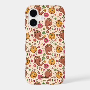 Snuffleupagus and Big Bird Groovy Flower Pattern