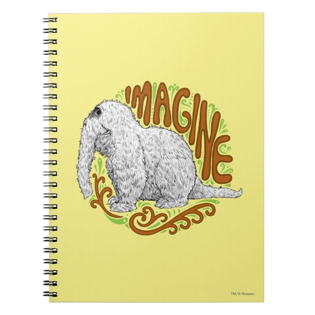 Snuffleupagus B&W Sketch Drawing Spiral Notebook (Front)