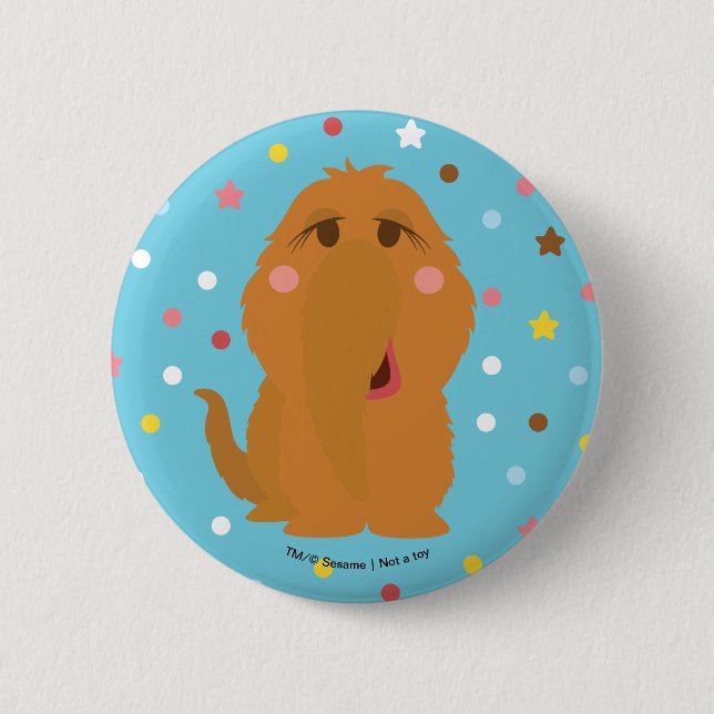 Snuffleupagus Blue Stars & Dots Pattern 6 Cm Round Badge (Front)