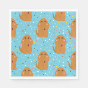 Snuffleupagus Blue Stars & Dots Pattern Napkin