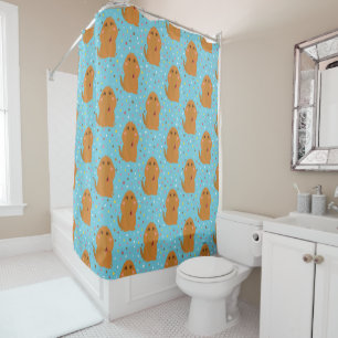 Snuffleupagus Blue Stars & Dots Pattern Shower Curtain