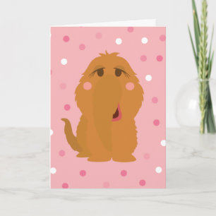 Snuffleupagus Pink Polka Dot Pattern Card