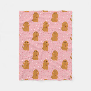 Snuffleupagus Pink Polka Dot Pattern Fleece Blanket