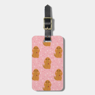 Snuffleupagus Pink Polka Dot Pattern Luggage Tag