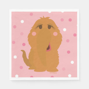 Snuffleupagus Pink Polka Dot Pattern Napkin