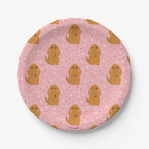 Snuffleupagus Pink Polka Dot Pattern Paper Plate