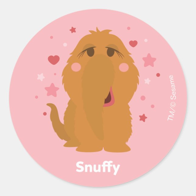 Snuffy Hearts & Stars Graphic Classic Round Sticker (Front)