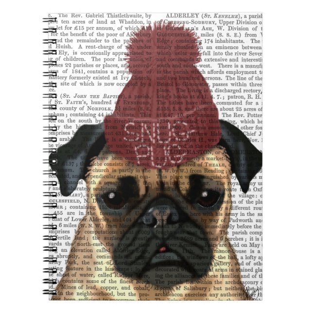 Snug Pug Spiral Notebook (Front)