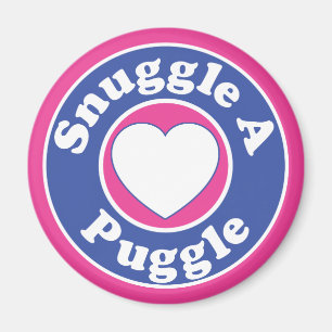Snuggle A Puggle Dog Heart Magnet