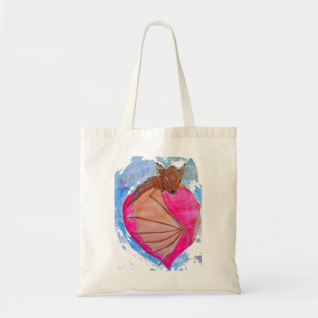 Snuggle Bat Tote Bag (Front)