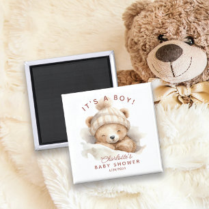 Snuggle Bear Baby Shower Favor Magnet