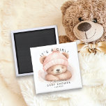 Snuggle Bear Baby Shower Favour Magnet<br><div class="desc">Cute snuggle bear favour magnet for a girls baby shower.  Matching items available in our shop.</div>